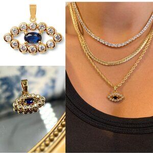 🆕 CRYSTAL HAZE 🧿 BNWT The Evil Eye Pendant - 18K Gold Plated Brass